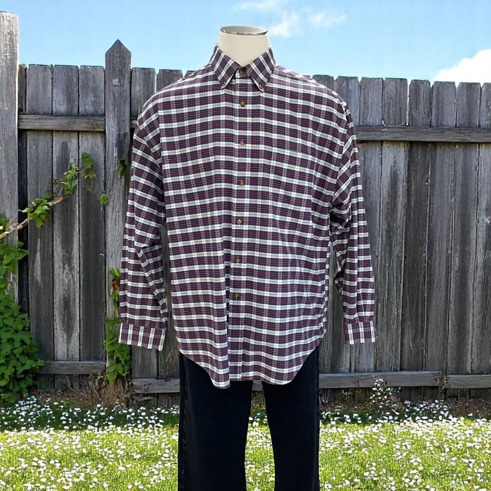 Alexander Julian Colours Plaid Shirt XL Button Down Vintage Cotton Classic
